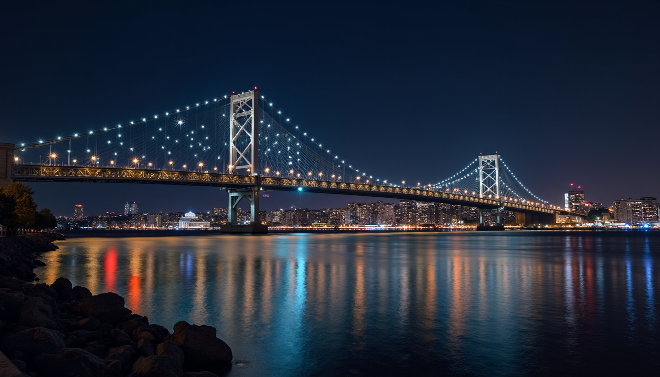 Bridge City Night Lights Urban Travel Visit 4k Uhd