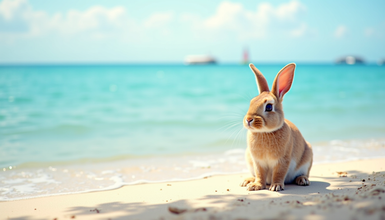Bunny Summer Vacation Beach Sea Relaxing 4k Uhd Wa