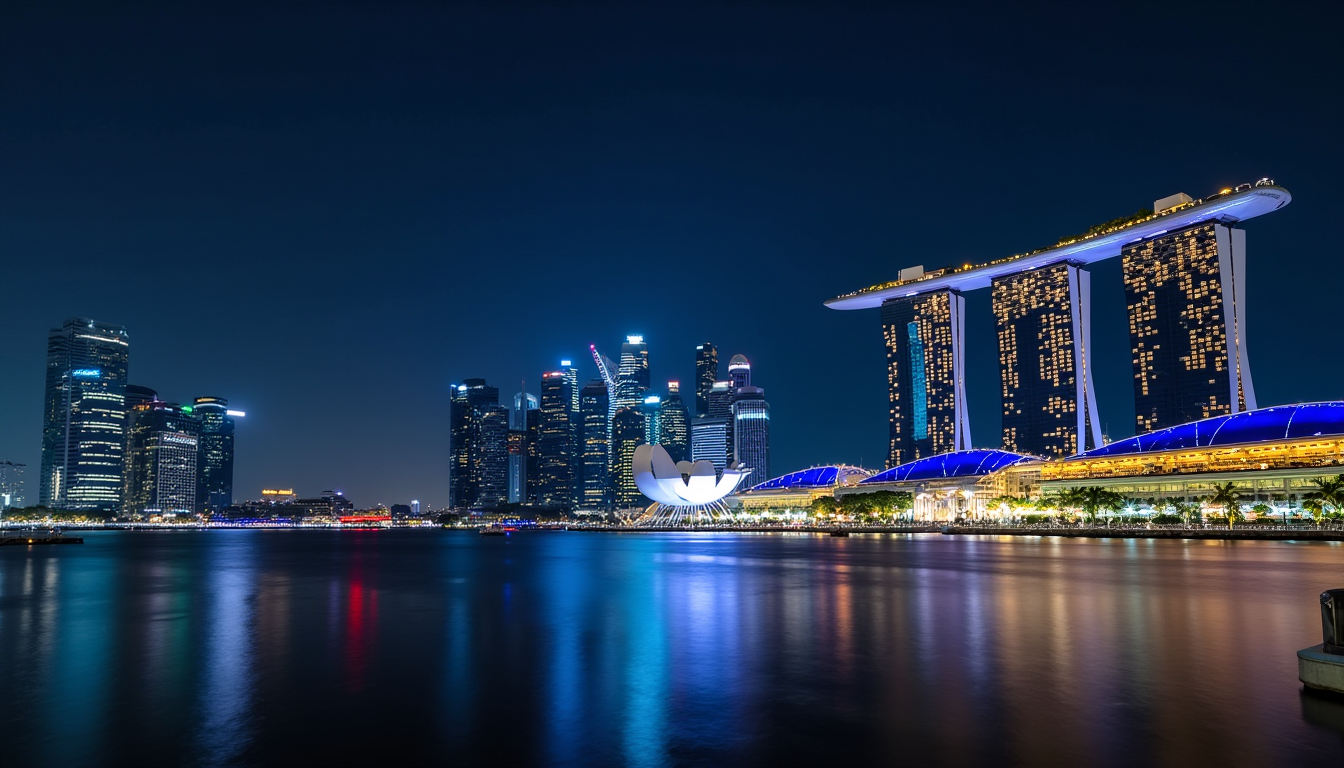 Download Marina Bay Singapore Night Skyline 4k Uhd